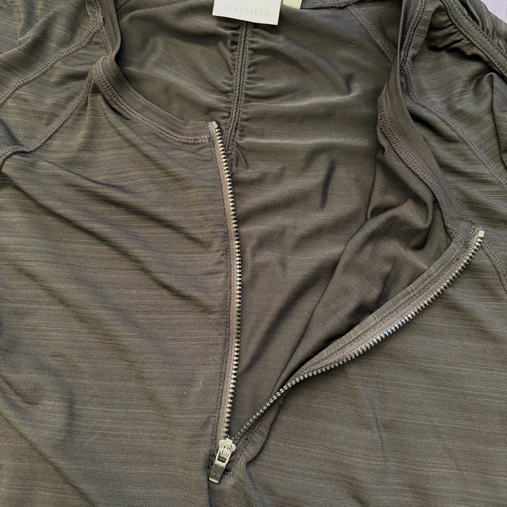 Athleta Women's Pacifica UPF Long Sleeve Size 2X XXL Pullover 1/2 Zip Black Gym - Picture 5 of 10
